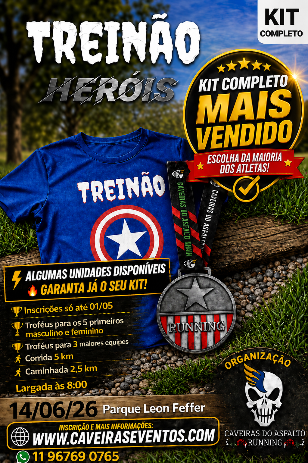 Kit Completo Herois (extra) Camisa tamanho